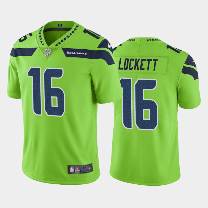 Men Seattle Seahawks 16 Tyler Lockett Nike Green Vapor Limited NFL Jersey